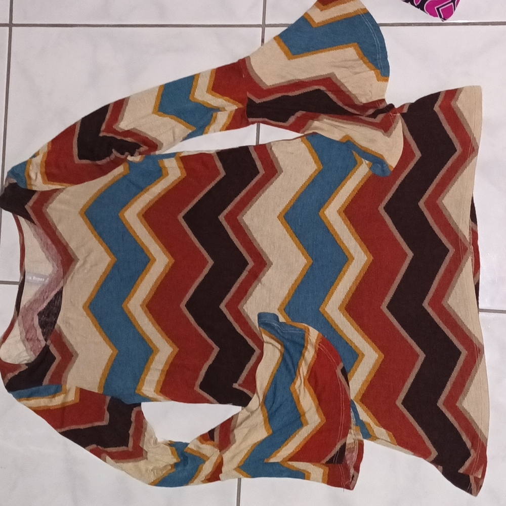 Mini swing  dress on teal, rust, brown and cream